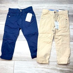 ZARA Boys Size 3-4 dress pants blue and khaki